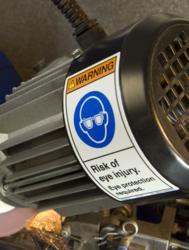 Eye protection safety label